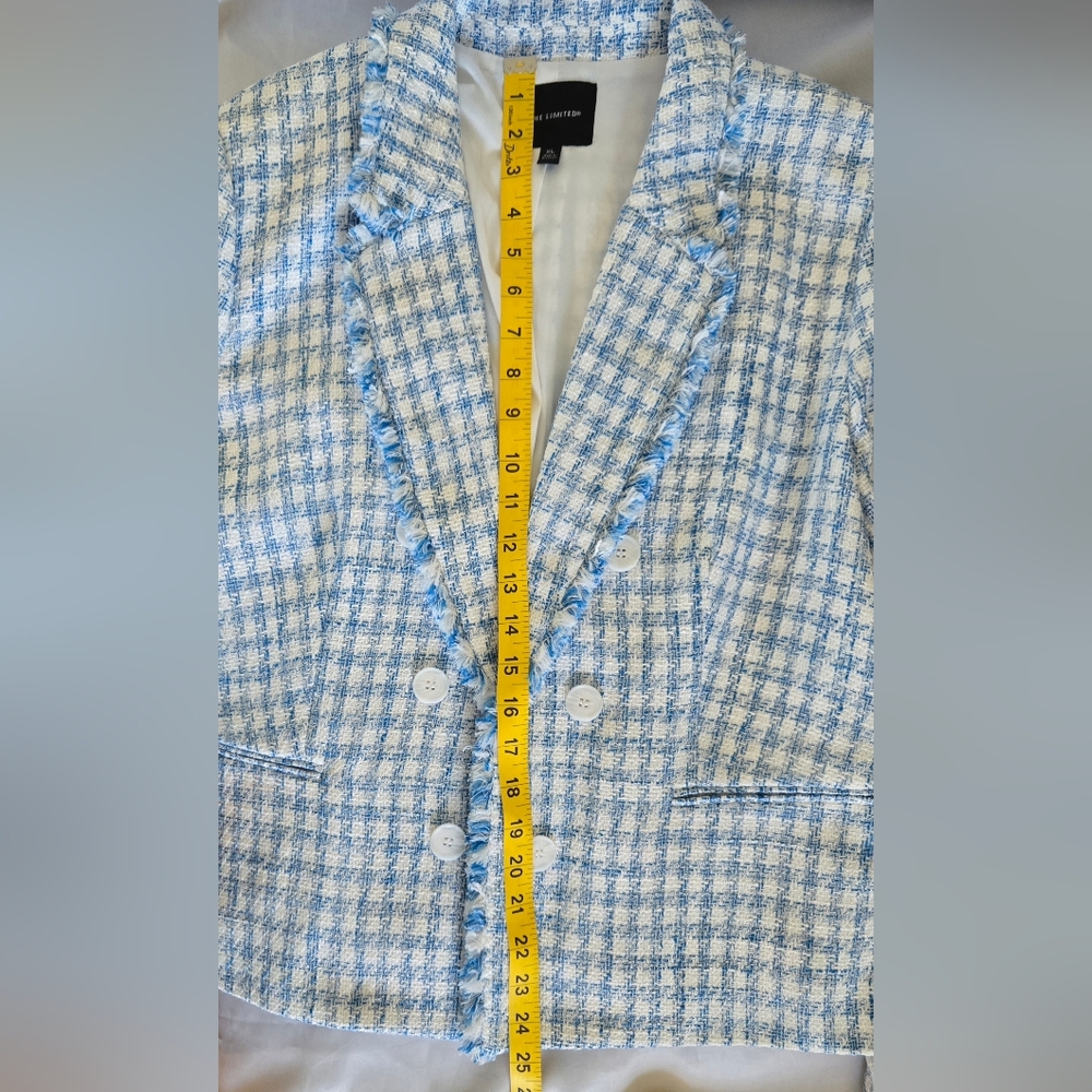 The Limited Blue and White Tweed Jacket - Picture 8 of 9